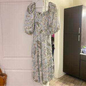 Karlie Leaf Print Maxi Dress